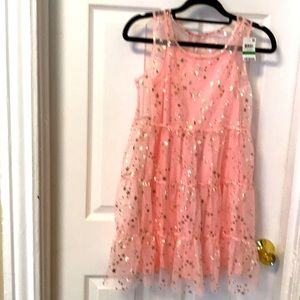 Girls, kids beautiful dress with sparkling stars.